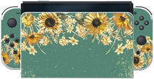 Load image into Gallery viewer, PlayVital Full Set Protective Stickers for Nintendo Switch OLED Model, Customized Vinyl Decal Skins for Switch OLED Console &amp; Joycon &amp; Dock &amp; Grip - Sunflowers
