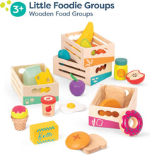 Load image into Gallery viewer, B. toys- Little Foodie Groups- Pretend Play Wooden Play Food – Food Group Crates
