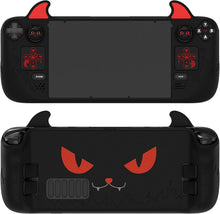 Load image into Gallery viewer, PlayVital Cute Demon Protective Case for Steam Deck LCD &amp; OLED, Kawaii Anti-Slip Protector for Steam Deck OLED with Thumb Grip Caps &amp; Trackpads Stickers &amp; Back Button Enhancement Set - Black
