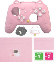 Load image into Gallery viewer, PlayVital for Nintendo Switch 2 Pro Controller Silicone Cover – Cherry Blossoms Kitten Cute Protective Skin Case for Switch 2 Pro Controller w/Back Button Cap &amp; Thumb Grip &amp; Sticker - Pink

