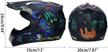 Load image into Gallery viewer, Motocross Helmet, Off Road Motorcycle Helmet, for Kids Adults ABS+EPS Shell Lightweight Impact Resistant with Goggles Gloves Face Cover 4-Piece Set MEDIUM
