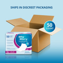 Load image into Gallery viewer, WhyWorry Disposable Incontinence Bed Pads for Adults, 60 x 90 cm, 50 Count Waterproof Incontinence Bed Sheets, Bed Wetting Mats, Under pads, Absorbent Pee Pads, Mattress Protectors, Odour Control

