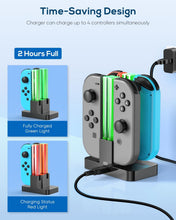 Load image into Gallery viewer, FYOUNG Switch Charger for Joy Con with Light Bar for Nintendo Switch/OLED
