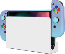 Load image into Gallery viewer, PlayVital AlterGrips Protective Slim Case for Nintendo Switch OLED, Ergonomic Grip Cover for Joycon, Dockable Hard Shell for Switch OLED w/Thumb Grip Caps &amp; Button Caps - Gradient Violet Blue
