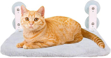 Load image into Gallery viewer, Foldable Plush Cat Window Perch for Window and Wall, with 4 Strong Suction Cups
