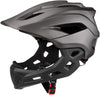 Kids Helmet with Pads Detachable Full Face Bike Helmet, Complete Safety Gear Hard Shell for Cycling, Sports Protective Headgear for Outdoor Sport Cycling Skateboarding (Gray)