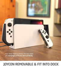 Load image into Gallery viewer, Mumba Dockable Case for Nintendo Switch OLED 2021, [Blade Series] TPU Grip Protective Cover Accessories Compatible with Nintendo Switch OLED 7 Inch and Joy-Con Controller (Black)

