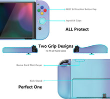 Load image into Gallery viewer, PlayVital AlterGrips Protective Slim Case for Nintendo Switch OLED, Ergonomic Grip Cover for Joycon, Dockable Hard Shell for Switch OLED w/Thumb Grip Caps &amp; Button Caps - Gradient Violet Blue
