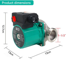 Load image into Gallery viewer, BACOENG Cast Iron Central Heating Pump Hot Water Circulator Pump, 1-1/2&quot; 220V BSP Boiler Radiator Circulation Pump for Solar Heater Circulator, RS25-6
