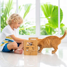 Load image into Gallery viewer, Elevated Cat/Dog Bowls Adjustable Height Bamboo Pet Feeder  2 Stainless Steel
