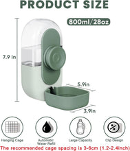 Load image into Gallery viewer, 1L Rabbit Food Dispenser - Small Animals Pet Feeder and Waterer Set - Hanging Automatic Food and Water Bowl for Cage - Feeding Station for Small Dog, Cat, Kitten, Bunny, Guinea Pig, Ferret
