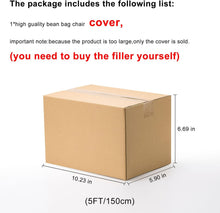 Load image into Gallery viewer, Cookit Bean Bag Chair Cover(Cover Only,No Filler) Chair Cushion, Big Round Soft
