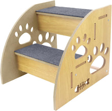 Load image into Gallery viewer, 2 Steps Dog Stair Wooden Non-Slip Pet Ramp Puppy Cats Older dogs
