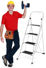 Load image into Gallery viewer, Delxo 4 Step Ladder Folding Step Stool, Heavy-Duty Sturdy Safety Tall Step Ladder
