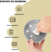 Load image into Gallery viewer, Ceramic Dog Bowl, 400ML Double Dog Feeding Bowl, Elevated Dog Bowl with Bamboo Stand and Non-Slip Mat for Small to Medium Dogs (Grey)
