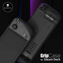 Load image into Gallery viewer, Skull &amp; Co. GripCase SD for Steam Deck and Steam Deck OLED: A Soft Protective Case with Textured Grips Full Protection and Stand, Shock-Absorption Non-Slip and Anti-Scratch Cover Design - Coyote Gray
