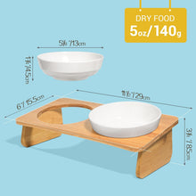 Load image into Gallery viewer, Comsaf Raised Cat Bowl with Stand, Melamine Elevated Cat Food Bowl, 15° Tilted
