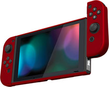 Load image into Gallery viewer, PlayVital UPGRADED Dockable Case Grip Cover for Nintendo Switch, Ergonomic Protective Case for Nintendo Switch, Separable Protector Hard Shell for Joycon - Scarlet Red
