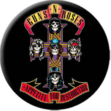 Load image into Gallery viewer, GB eye Guns N Roses Lyrics and Logos 6 Badge Pack COLLECTABLES
