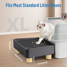 Load image into Gallery viewer, Large Litter Box Ramp, Cat Litter Step Catcher with Wooden Feet, Filter Function, Pedal Stool for Self-Cleaning Cat Litter Box, Ideal for Kitten &amp; Older Cats (Dark Grey)
