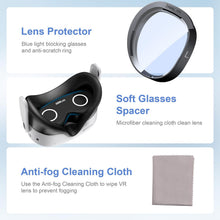 Load image into Gallery viewer, Lens Protector Set Compatible with Meta Quest 3S Accessories, Soft Lens Protector Cover, Glasses Spacer with Blue Light Blocking Glasses for Oculus Quest 3S/Quest 2
