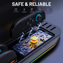 Load image into Gallery viewer, RunSnail Charging Station for Nintendo Switch 2, Switch 2 Joycon Magnetic Station Charger, Charging Station Dock for 4 JoyCons with RGB Lighting, All-in-One Charging Station with 12 Game Card Storage
