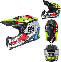 Load image into Gallery viewer, Youth Kids Motorcycle ATV Helmet, ECE 22.06 Approved, Full Face MTB Helmet, Moto S
