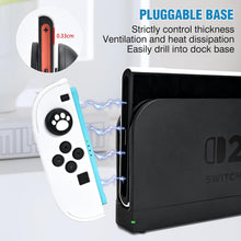 Load image into Gallery viewer, DLseego Protective Cover for Switch 2 Console,Anti Scratch Sturdy Dockable Protector Case with 2 Handle Shell and 6PCS Thumb Grips,White
