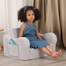 Load image into Gallery viewer, BestRoyal Grey Seating Toddler Couch, 2-in-1 Convertible Toddler Chair to sofa
