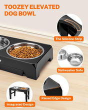 Load image into Gallery viewer, Toozey Raised Dog Bowl Height-Adjustable, Elevated Dog bowls with 2x 1200ml
