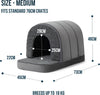 PELZIN Orthopedic Dog Bed House - Indoor Dog Kennel with Egg-Crate Foam
