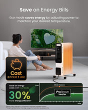 Load image into Gallery viewer, Pro Breeze OmniWarm 2500W Oil Filled Radiator with 11 Fins Digital Screen
