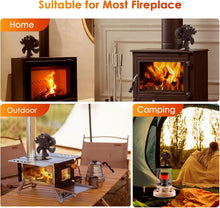 Load image into Gallery viewer, JossaColar Log Burner Fan Silent Operation | 6-Blade Stove Fans Log Burners | Wood Burner Fans Heat Powered | Fan for Wood Burning Stove | Fireplace Accessories Tools
