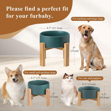 Load image into Gallery viewer, Grey Ceramic Elevated Raised Cat Bowl,Cat Food Dish with Stand, Raised Cat Food
