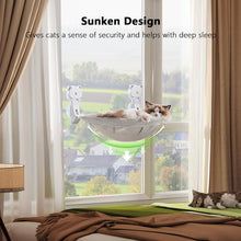 Load image into Gallery viewer, JUNSPOW Cat Window Perch Cordless Foldable Stable Kitten Beds Breathable hammock
