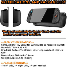 Load image into Gallery viewer, IFYOO NexGrip Ergonomic Grip Set for Nintendo Switch 2 Joycons, Grip Case Compatible with Joy Con 2 Controller, Compatible with Switch 2 Joycon, Switch 2 Accessories - Black
