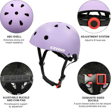Load image into Gallery viewer, Celoid kids skateboard helmet violet small 18.1&#39;&#39; X 20.5&#39;&#39;
