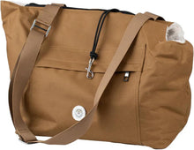 Load image into Gallery viewer, Soho Poms Brown &amp; Cream Pet Carrier (Large) | Luxury Dog Handbag For Small Dogs
