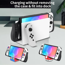 Load image into Gallery viewer, HEIYING Switch OLED Protective Case for Nintendo Switch OLED, Black Protective Cover Compatible with Ergonomic TPU Grip Case for Joy-Con Controller
