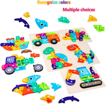 Load image into Gallery viewer, HUADADA Toddler Toys Puzzles for 2 3 4 Year Olds Kids Dinosaur Jigsaw Animals Number Shape Puzzle Gifts for Children Toddler Puzzles Boy Girls Learning Educational Toys(4 Pack)
