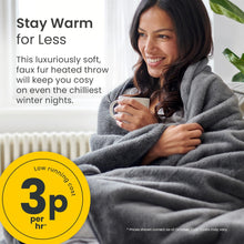 Load image into Gallery viewer, Cosi Home® Luxury Faux Fur Heated Throw - Electric Heated Blanket with 9 SETTING
