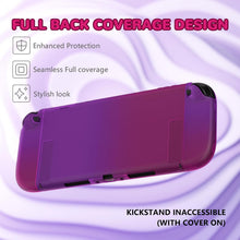 Load image into Gallery viewer, PlayVital Clear Series Protective Case for Nintendo Switch 2, Anti-Scratches Hard Shell Dockable Grip Cover with Extra Foldable Stand &amp; Thumb Grips for Nintendo Switch 2 - Clear Atomic Purple Rose Red

