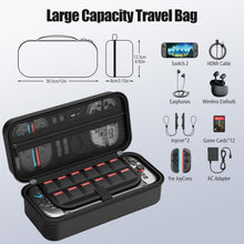 Load image into Gallery viewer, HEYSTOP Carrying Case for Nintendo Switch 2,Portable Travel Case for Nintendo Switch 2 Accessories with Screen Protector*1,Protective Cover*1,Thumb Caps*6,Large Space with 12 Game Card Slot,Hard Shell
