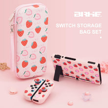 Load image into Gallery viewer, Large Switch Case Compatible with Nintendo Switch with Dockable Protective Cover, Cute Travel Carry Case Bundle Bag Portable Protective Accessories Kit , Strawberry Pink
