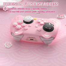 Load image into Gallery viewer, PlayVital for Nintendo Switch 2 Pro Controller Silicone Cover – Cherry Blossoms Kitten Cute Protective Skin Case for Switch 2 Pro Controller w/Back Button Cap &amp; Thumb Grip &amp; Sticker - Pink
