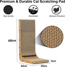 Load image into Gallery viewer, FUKUMARU Cat Scratcher 68 cm L Shape Cat Scratch Pad Wall Mounted, Cat Scratch
