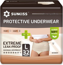 Load image into Gallery viewer, SUNKISS Incontinence Pants Women, UK Size 14-18, Beige, Large, 32 Count Daytime Disposable Postpartum Underwear, Protective Maternity Pull Ups
