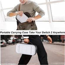 Load image into Gallery viewer, STARTRC GAMES Hard Carrying Case for Nintendo Switch 2 (2025), Protective PU Hard Shell with Soft Lining, Travel Carry Case for Switch 2 Console &amp; JoyCons, Holds 10 Game Cards, White
