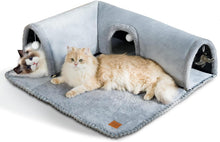 Load image into Gallery viewer, Cat Tunnels Bed Indoor, Detachable Kitty Pet Play Tube, Washable Kitten Cave Mat with Ball Toys
