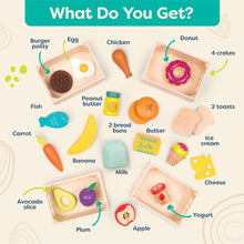 Load image into Gallery viewer, B. toys- Little Foodie Groups- Pretend Play Wooden Play Food – Food Group Crates
